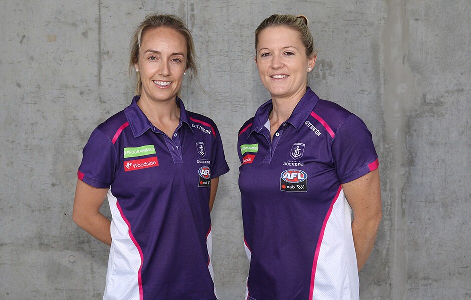lavell webb 81.jpg Lisa Webb and Amy Lavell form part of the 2019 AFLW coaching group. - Fremantle,Fremantle Dockers,AFLW,Lisa Webb,Amy Lavell